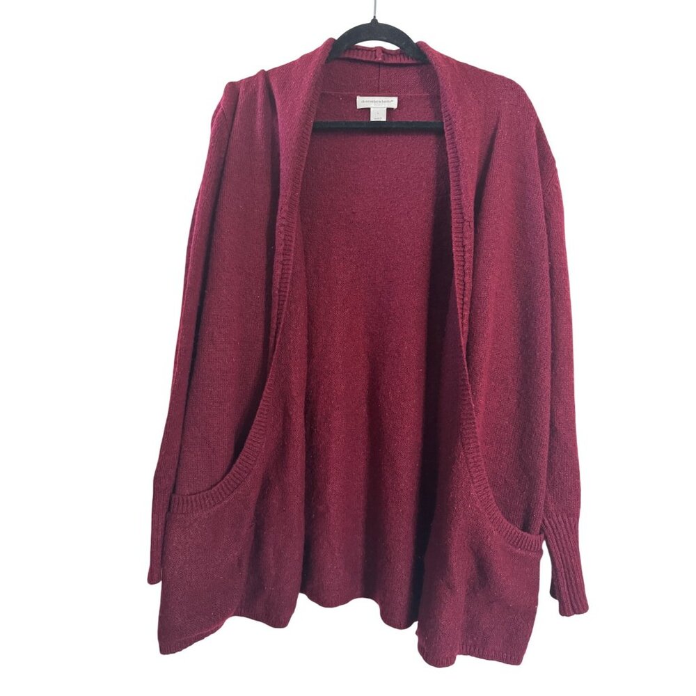 Christopher & Banks Womens Open Front Cardigan Sweater With Pockets Size L